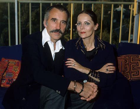 Actor Christopher Lee And Wife Gitte Pose For A Portrait In 1985