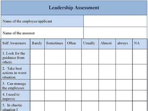 Leadership Assessment Form Editable Pdf Forms