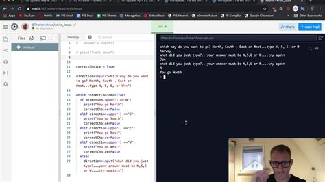 Learning Python Using Repl It Pt 16 While Loops YouTube