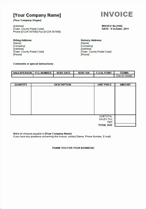 Contoh Form Invoice Excel IMAGESEE