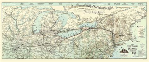Old Railroad Maps New York Central Hudson River Railroad By Matthews