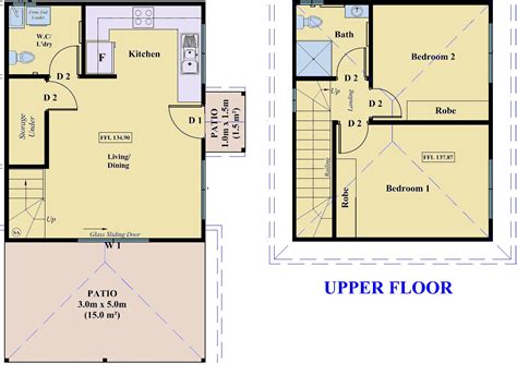 2 Bedroom 2 Bathroom Granny Flat Floor Plans Floorplans Click