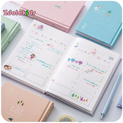 New Arrival 365 Days Personal Diary Planner Hardcover Notebook 2018 Weekly Schedule Cute Korean