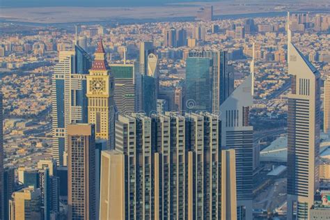 Dubai Skyline As Aerial View Stock Image Image Of Arab Emirates