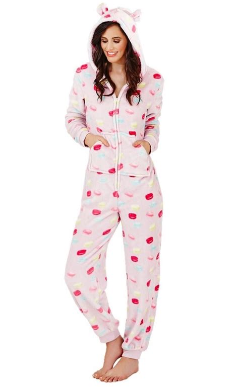 Ladies Onesie One Piece Hoodie Pyjamas Pajamas Jumpsuit Hooded