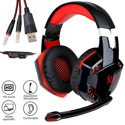 Red Stereo Gaming Headset For Ps4 Pc Xbox One Controller Noise