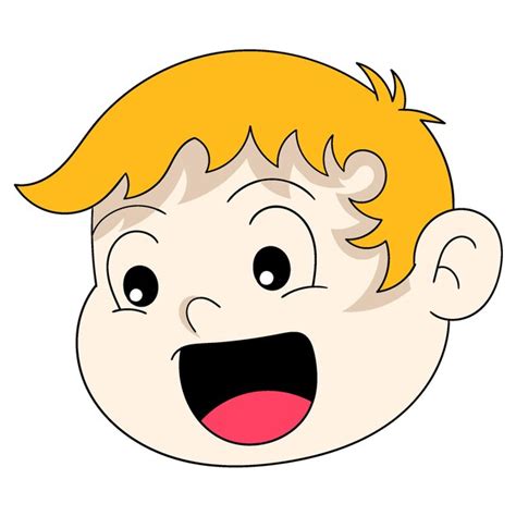 Premium Vector Emoticon Baby Boy Blonde Head Laughing