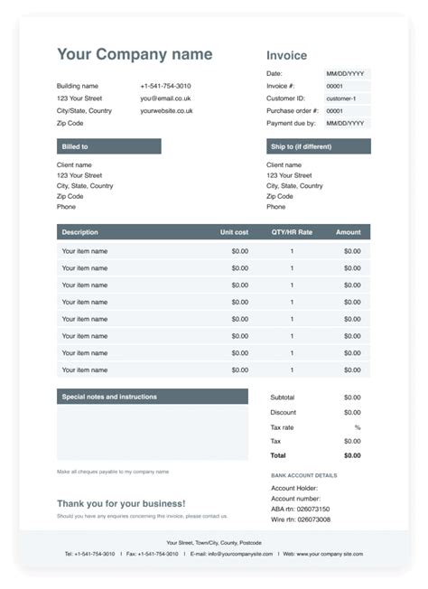 Invoice Template For Pdf Free Download Wise