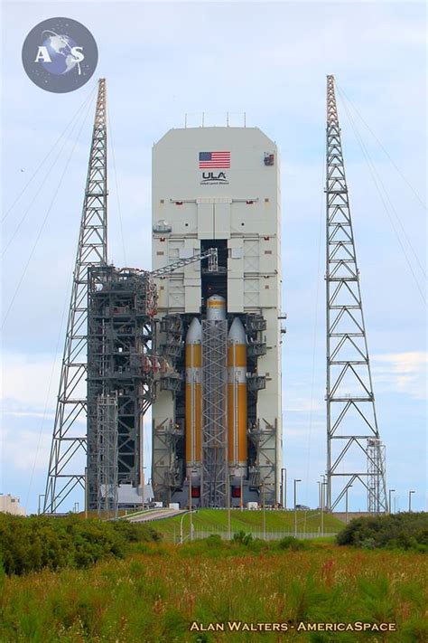 Ula Delta Iv Heavy Rocket Rolled To Cape Launch Pad And Raised For