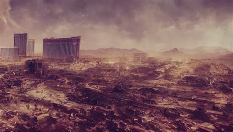 Cinematic View Of Las Vegas Ruins After A Nuclear Stable Diffusion