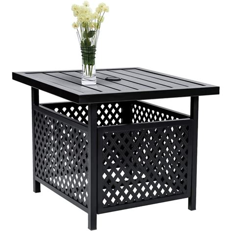 Suncrown Patio Side Table With Umbrella 157 Hole Outdoor Umbrella