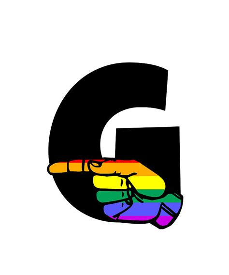 American Sign Language Letter G In Rainbow Colors Digital Art By Norman