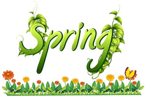 A Spring Text Letter Banner Vector Free Download