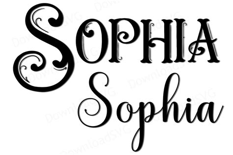Svg Png Cutting Files Template Girl Name Sophia Vector 296606 Svgs