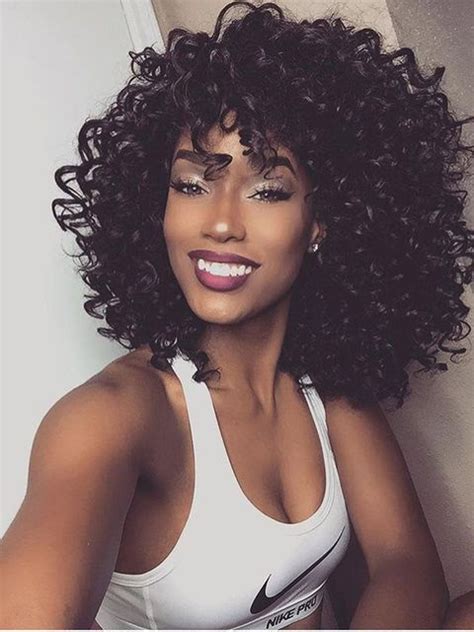 Why do most people think that black women born in the us can't have naturally straight or wavy big caveat: Simple Big Afro Curly Synthetic Gair Wigs for Black Women ...