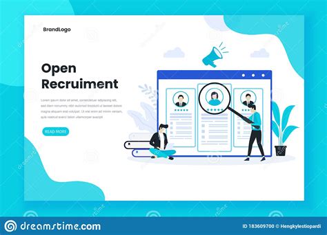 Open Recruitment Landing Page Illustration Concept Stock Vector