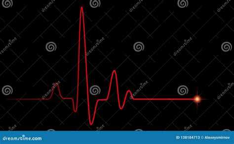 Red Heart Pulse Graphic Line On Black Stock Illustration Illustration Of Diagnosis Abstract
