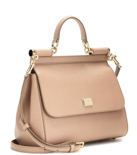 Dolce And Gabbana Miss Sicily Medium Leather Shoulder Bag In Natural Lyst