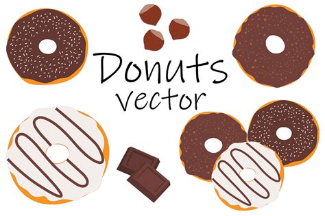 Chocolate Donuts Vector Donuts Graphic By Shishkovaiv · Creative Fabrica