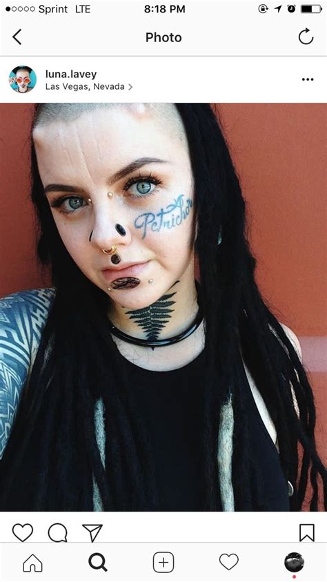 Facial Tattoo Ideas Instagram Luna Lavey Unique Body Piercings Body Modification Piercings