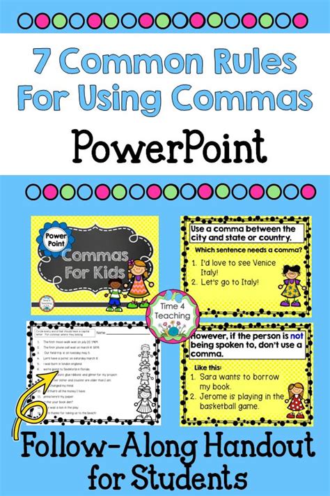 7 Rules For Using Commas Powerpoint Teaching Powerpoint Resource