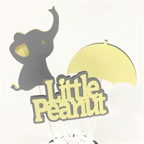Little Peanut Centerpiece Sticks Yellow Gray Peanut Baby Shower