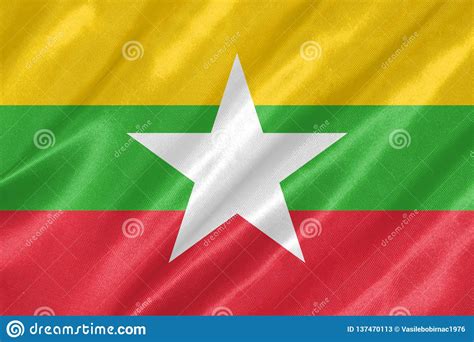 Myanmar Flag stock illustration. Illustration of naypyidaw - 137470113