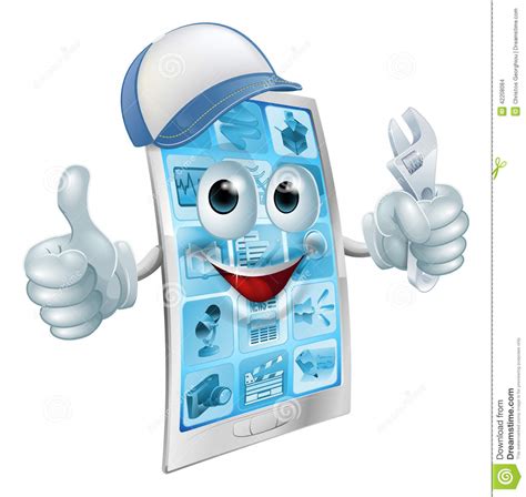 Mobile repair character stock vector. Illustration of person - 42208084