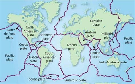 imagen de las placas tectónicas de la tierra geografia cartografia mapa