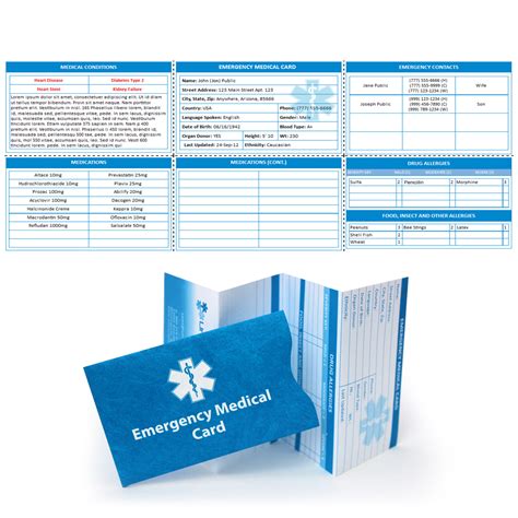 Emergency Medical Id Cards And Tyvek Sleeve 4 Pack
