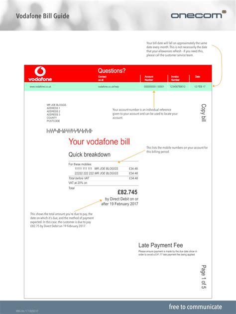 Vodafone Bill Download Fill Online Printable Fillable Blank