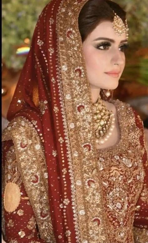 Beautiful Pakistani Bride In Her Wedding Dress And Jewellery Bridal