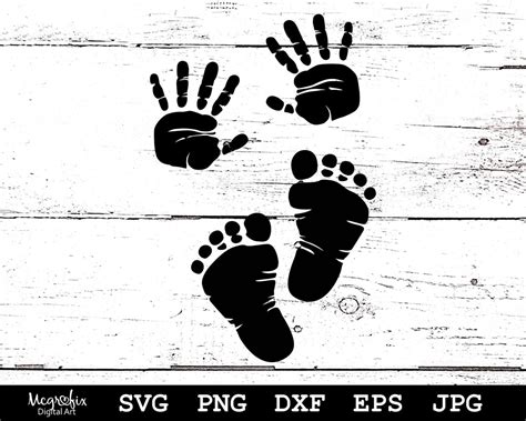 Baby Hand And Footprint Svg Baby Footprint Svg Baby Handprint Svg Baby