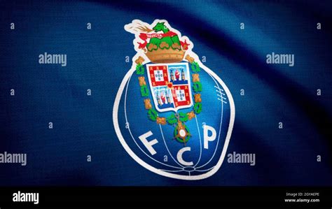 Fc Porto Flag Is Waving On Transparent Background Close Up Of Waving