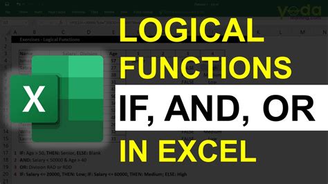 Excel Logical Functions If And Or Youtube