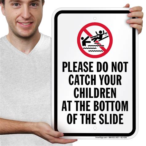 Dont Catch Children At Bottom Of Slide Sign Sku K2 4198