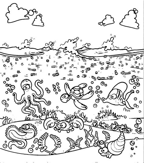 Underwater Scene Coloring Pages Coloring Home