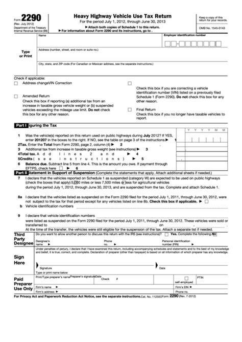 Printable 2290 Form Customize And Print