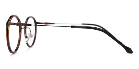 portrait round eyeglasses in brown sllac
