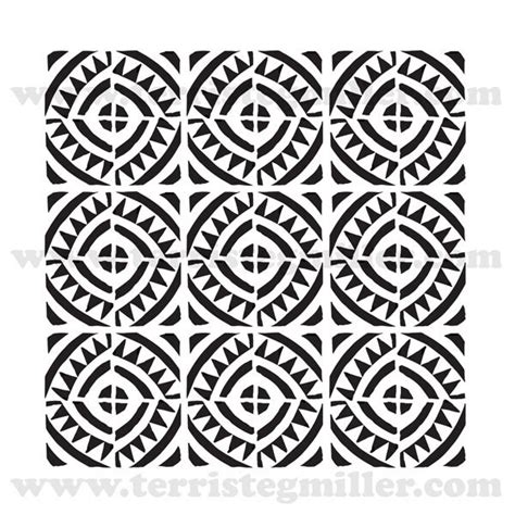 Aztec Tiles 6x6 Stencil Etsy