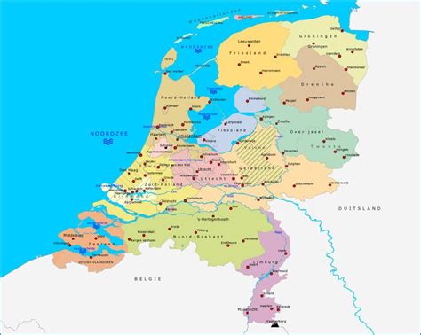 Kaart Van Nederland Grote Steden Vogels