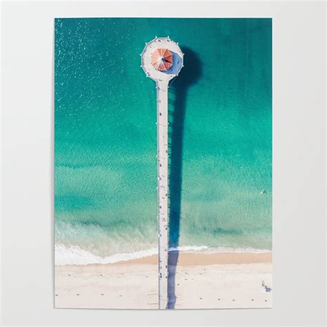 Aerial Of Manhattan Beach Pier Poster By Richard Podgurski Society6