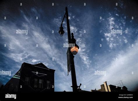 Street Light At Twilight Stock Photo Alamy