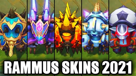 All Rammus Skins Spotlight League Of Legends Youtube