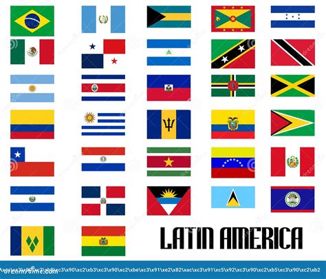 Países latino americanos ilustração do vetor Ilustração de bandeira