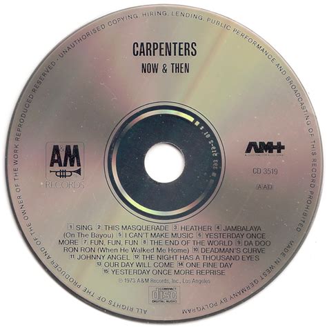The First Pressing Cd Collection Carpenters Now And Then
