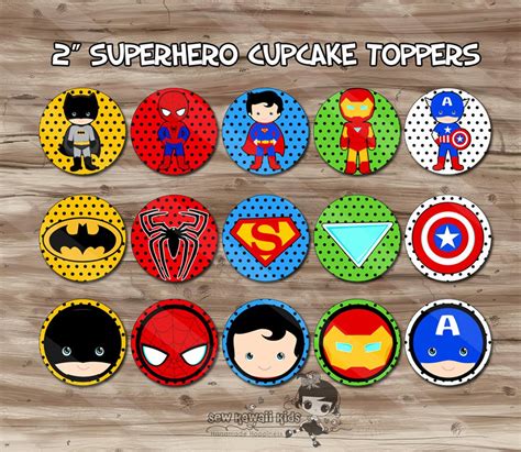 Superhéroe Cupcake Toppers Superhéroe Cumpleaños Party Etsy España