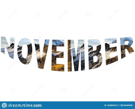 Colourful Design Word November Font Stock Vector Decorative Element In