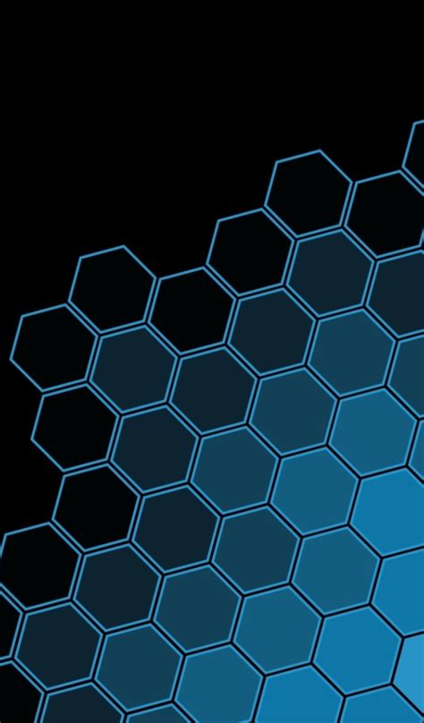 600x1024 Black Blue Hexagon Pattern 600x1024 Resolution Wallpaper Hd