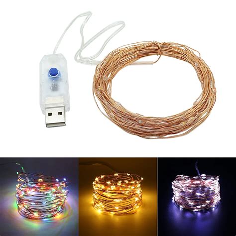 Usb Powered 10m 100 Led Copper Wire String Lights Holiday Lights For